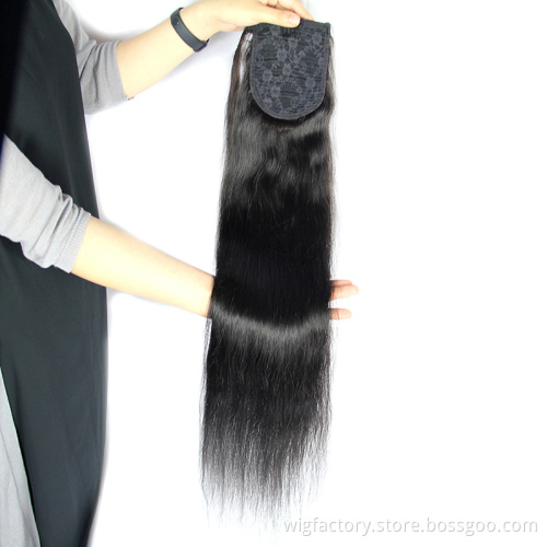 chinese hair vendors,the best selling mink virgin cuticle aligned hair ponytail,100% human hair straight ponytails